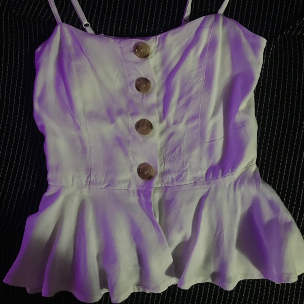 White Button Up Tank Top